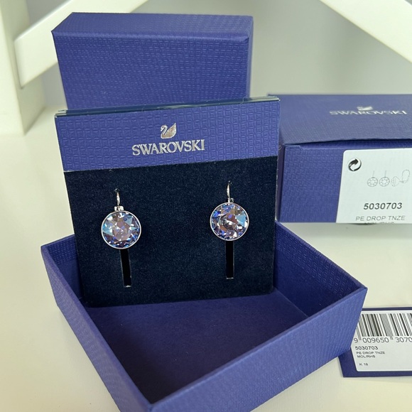 Swarovski Original Bella Earrings Tanzanite Brand New - Picture 3 of 4